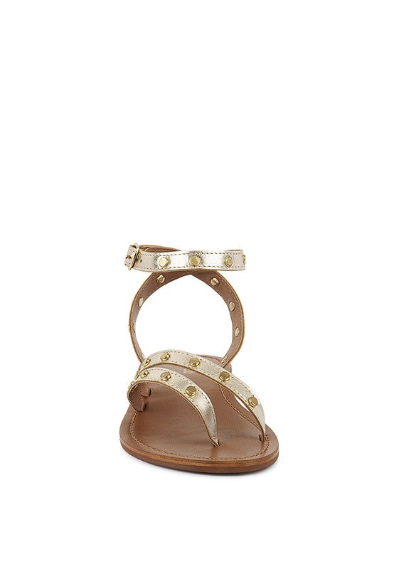 OPRAH STUD EMBELLISHED SANDALS *GENUINE LEATHER*