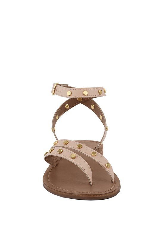 OPRAH STUD EMBELLISHED SANDALS *GENUINE LEATHER*
