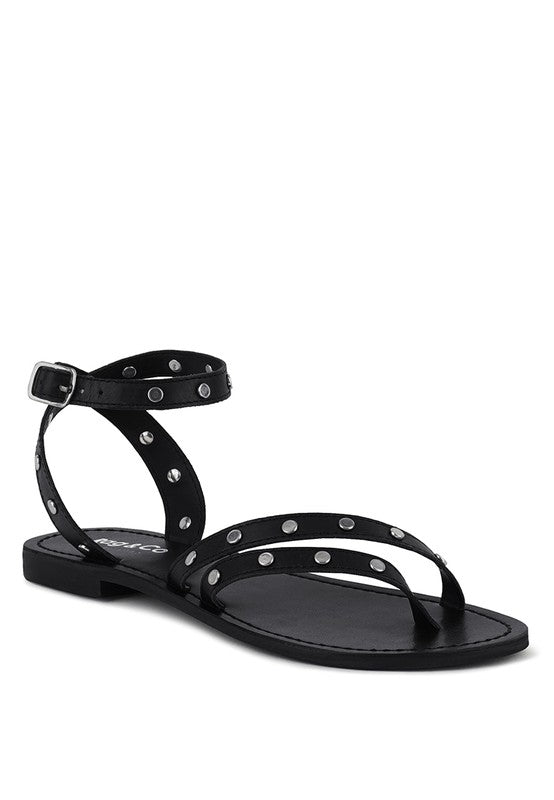 OPRAH STUD EMBELLISHED SANDALS *GENUINE LEATHER*