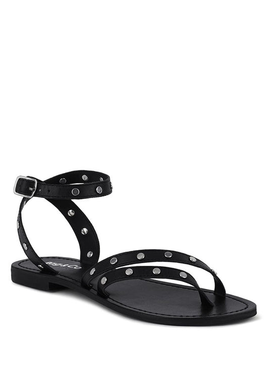OPRAH STUD EMBELLISHED SANDALS *GENUINE LEATHER*