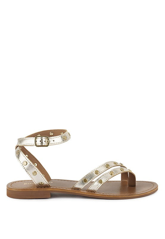 OPRAH STUD EMBELLISHED SANDALS *GENUINE LEATHER*