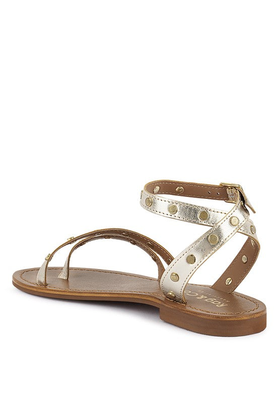 OPRAH STUD EMBELLISHED SANDALS *GENUINE LEATHER*