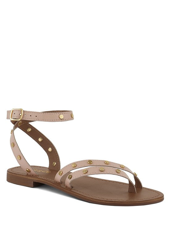 OPRAH STUD EMBELLISHED SANDALS *GENUINE LEATHER*