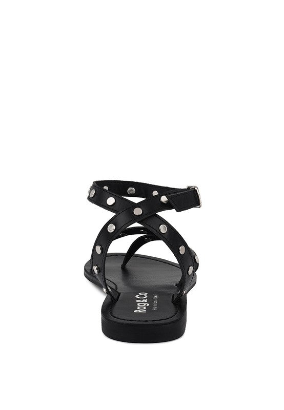 OPRAH STUD EMBELLISHED SANDALS *GENUINE LEATHER*