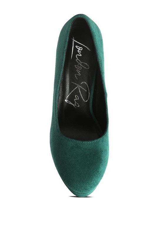 DELIA SUEDE BLOCK HEEL PUMPS