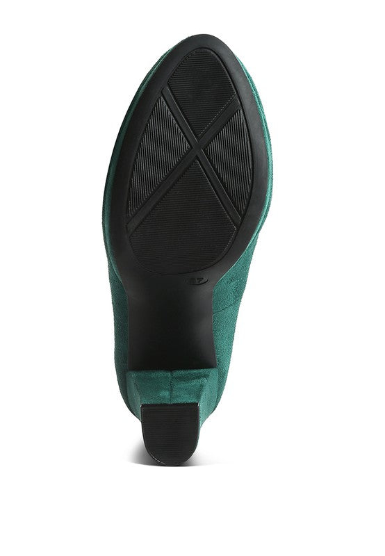 DELIA SUEDE BLOCK HEEL PUMPS