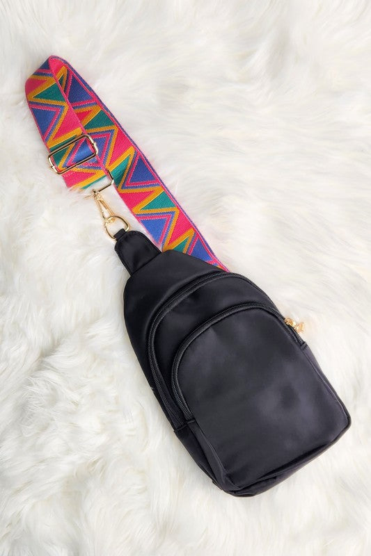 CRISALA SLING NYLON CROSSBODY BAG WITH STRAP