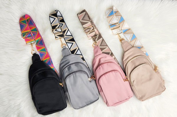 CRISALA SLING NYLON CROSSBODY BAG WITH STRAP