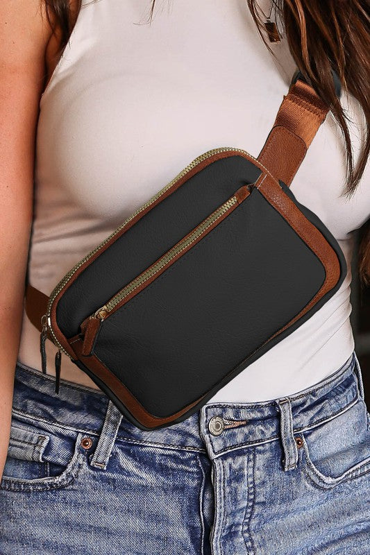 VEGAN LEATHER CROSSBODY SLING BAG