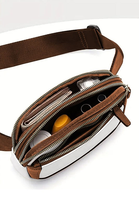 VEGAN LEATHER CROSSBODY SLING BAG