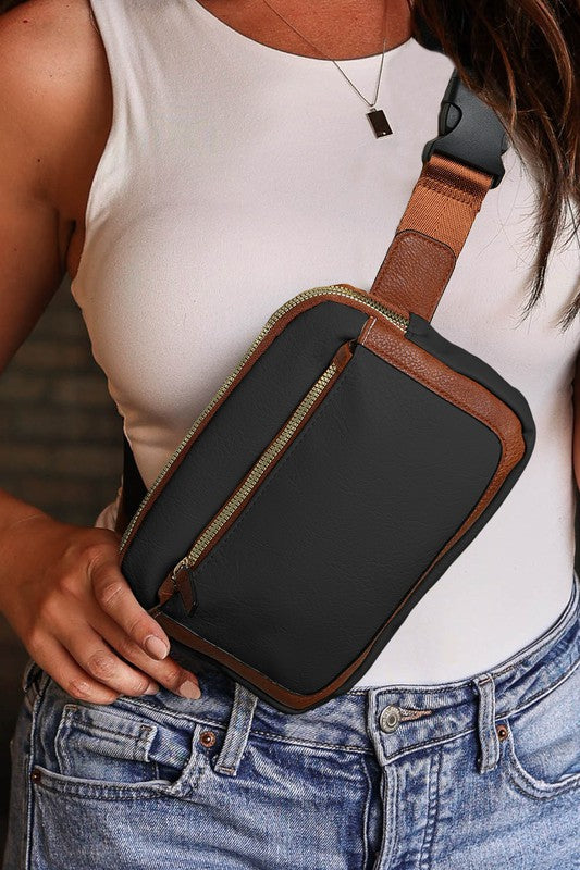 VEGAN LEATHER CROSSBODY SLING BAG