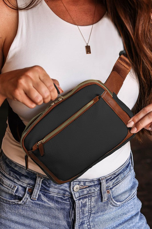 VEGAN LEATHER CROSSBODY SLING BAG
