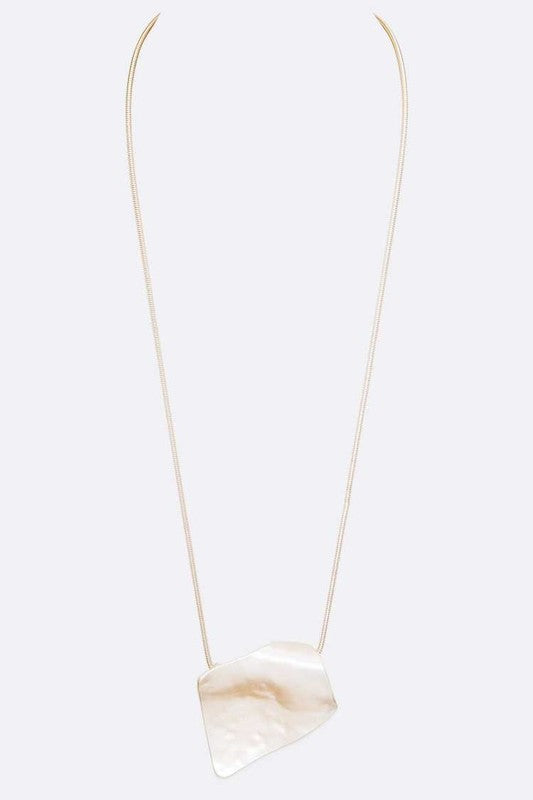 ORGANIC SAND BLAST MEDAL PENDANT NECKLACE