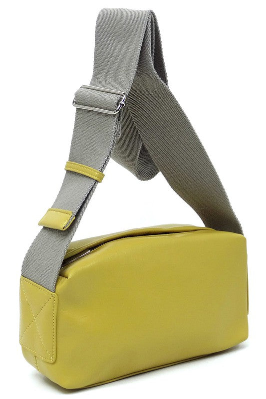 WIDE GUITAR STRAP BOXY CROSSBODY BAG