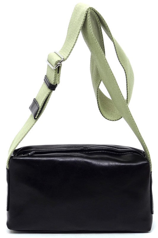 WIDE GUITAR STRAP BOXY CROSSBODY BAG
