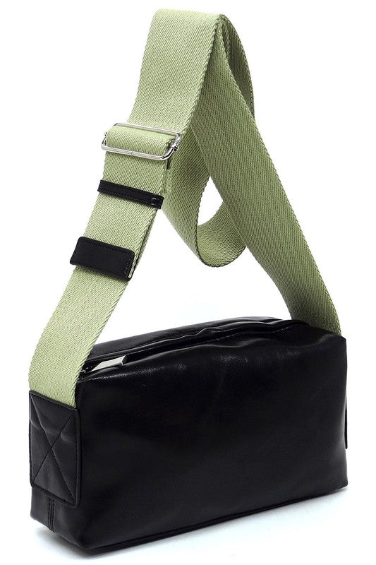 WIDE GUITAR STRAP BOXY CROSSBODY BAG