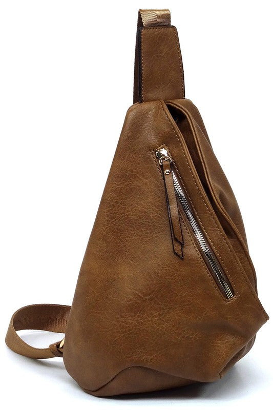 VEGAN LEATHER FASHION SLING BACKPACK
