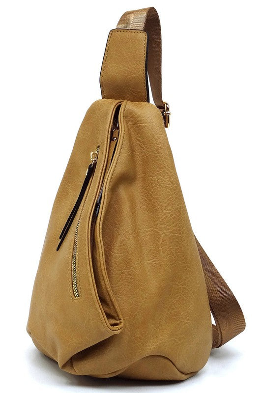 VEGAN LEATHER FASHION SLING BACKPACK