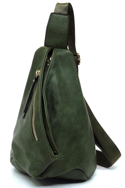 VEGAN LEATHER FASHION SLING BACKPACK