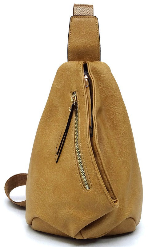 VEGAN LEATHER FASHION SLING BACKPACK