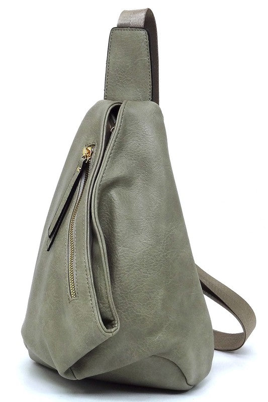 VEGAN LEATHER FASHION SLING BACKPACK