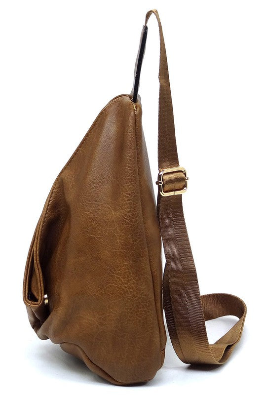 VEGAN LEATHER FASHION SLING BACKPACK