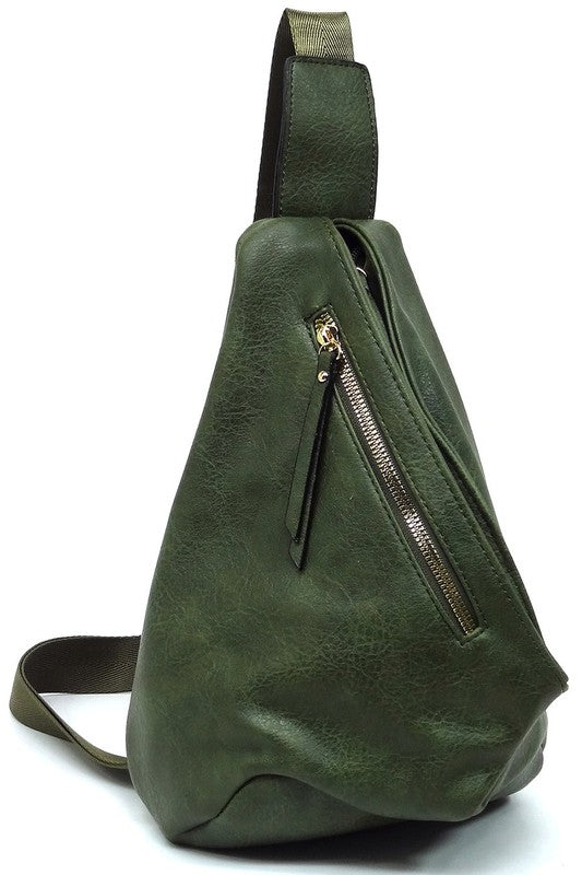 VEGAN LEATHER FASHION SLING BACKPACK