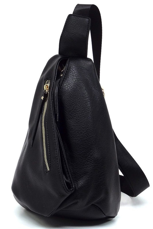 VEGAN LEATHER FASHION SLING BACKPACK
