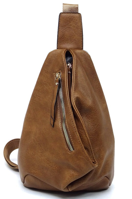 VEGAN LEATHER FASHION SLING BACKPACK