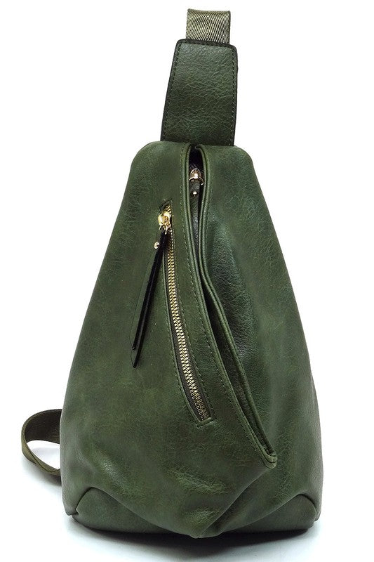 VEGAN LEATHER FASHION SLING BACKPACK