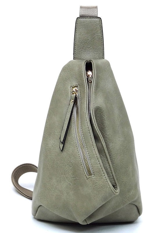 VEGAN LEATHER FASHION SLING BACKPACK
