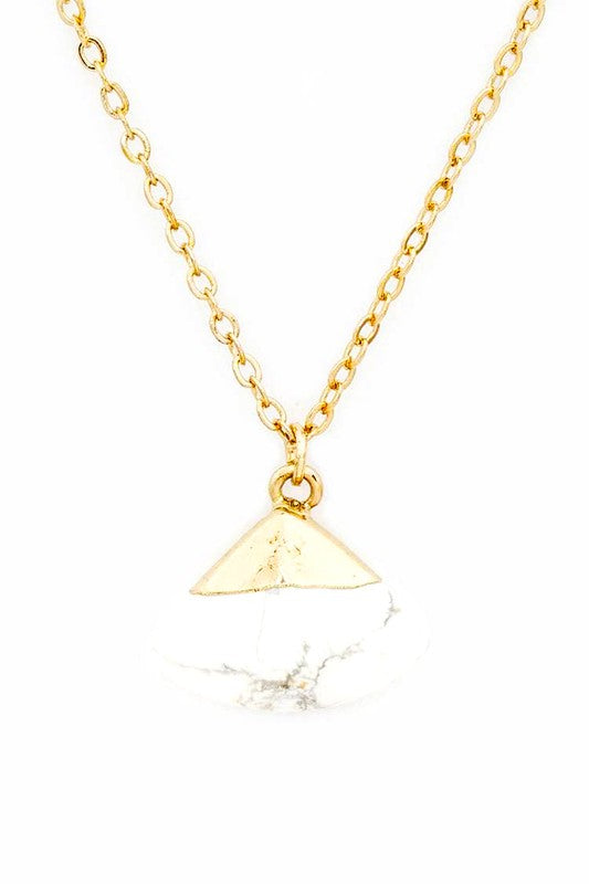 Genuine Stone Pendant Necklace