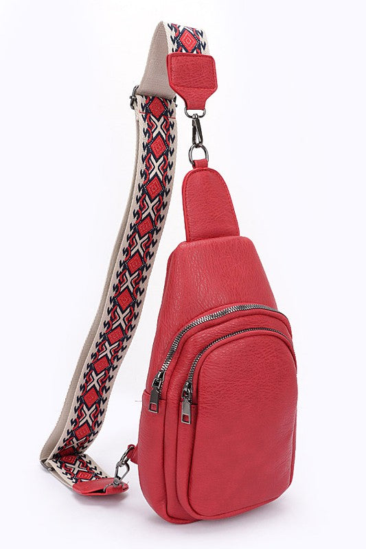 Guitar Strap Iconic Faux Leather Sling Bag