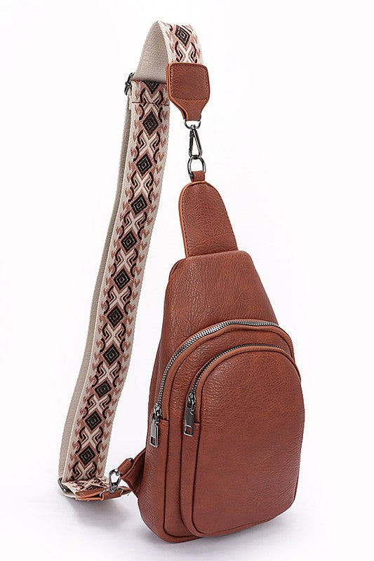 Guitar Strap Iconic Faux Leather Sling Bag