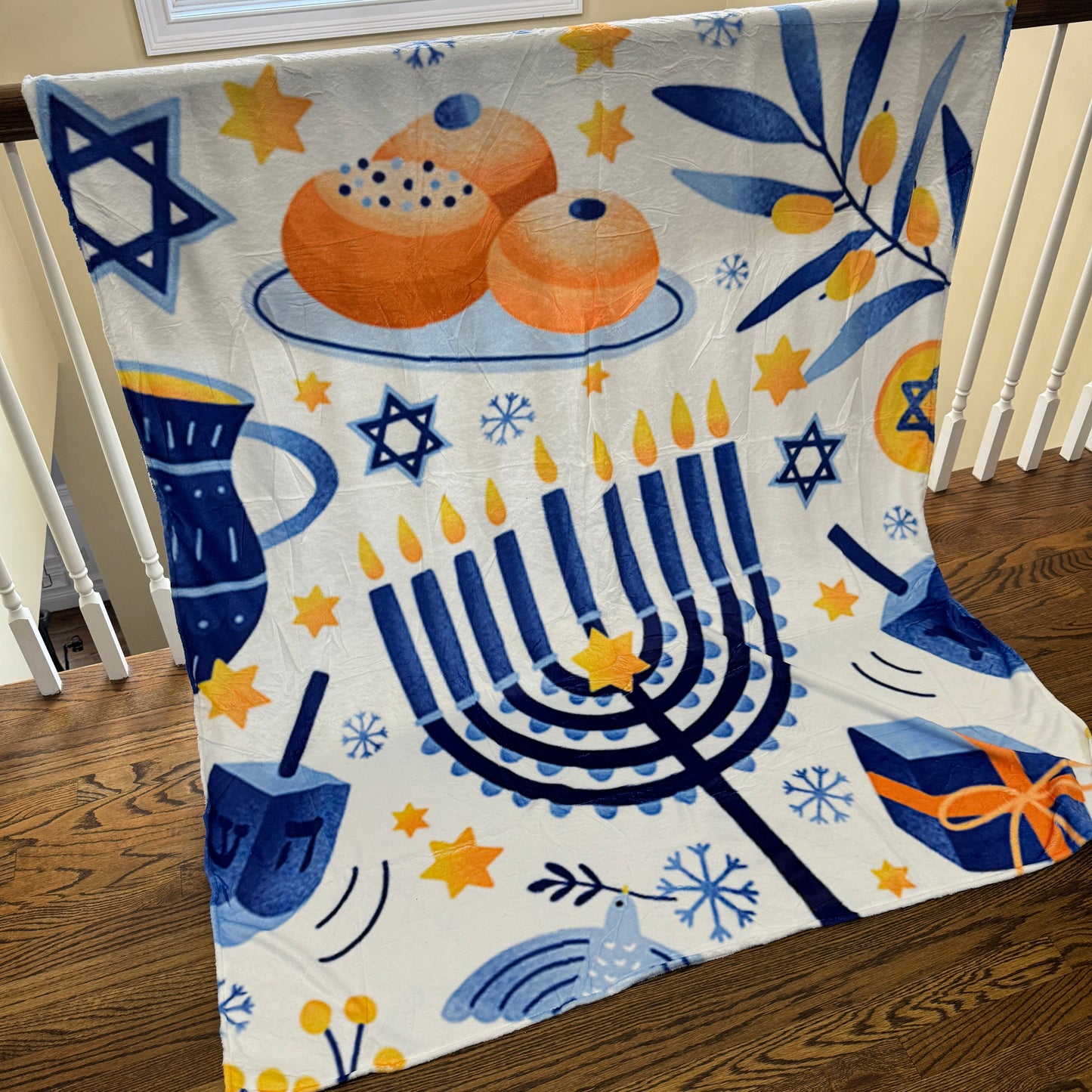 Blanket - White Hanukkah Holiday - PREORDER