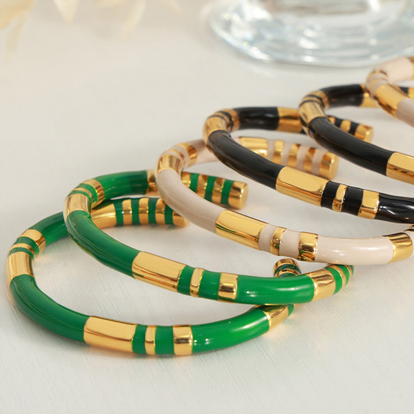 ENAMEL TITANIUM CUFF BRACELET