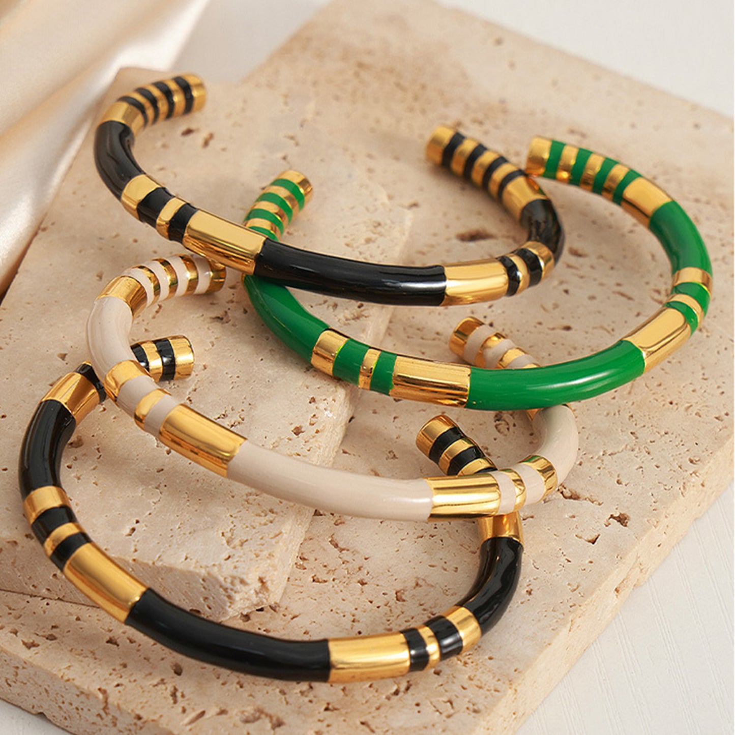 ENAMEL TITANIUM CUFF BRACELET