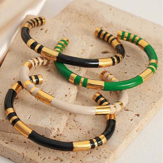 ENAMEL TITANIUM CUFF BRACELET