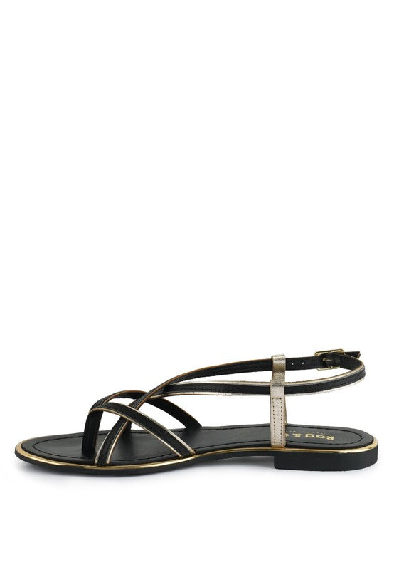 PHOEBE STRAPPY FLAT SANDALS  *GENUINE LEATHER*