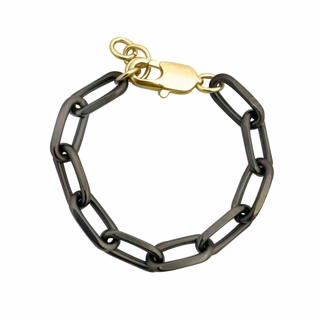 MATTE GUNMETAL/GOLD LINK BRACELET