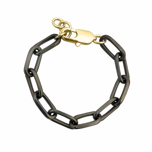 MATTE GUNMETAL/GOLD LINK BRACELET
