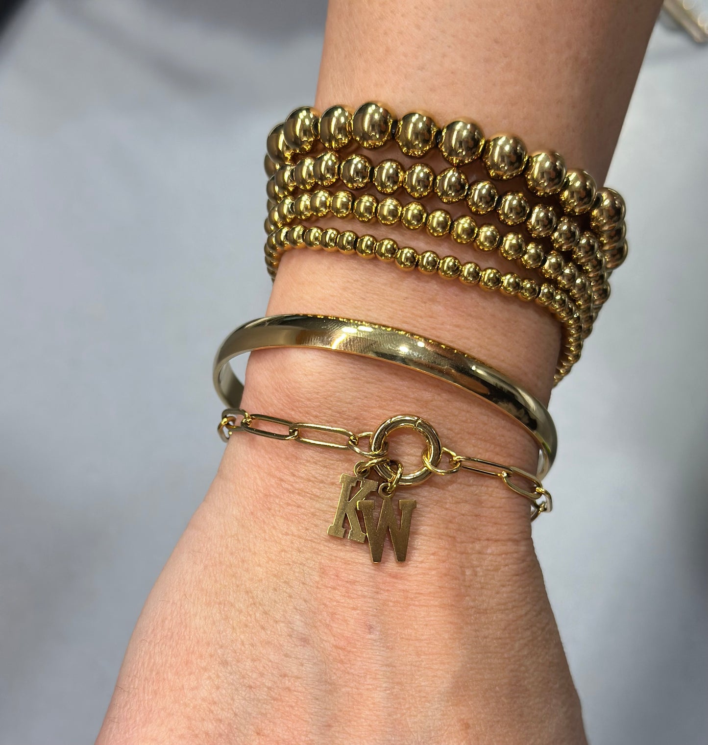 BEADED STRETCH BRACELETS 18K PVD *WATERPROOF*