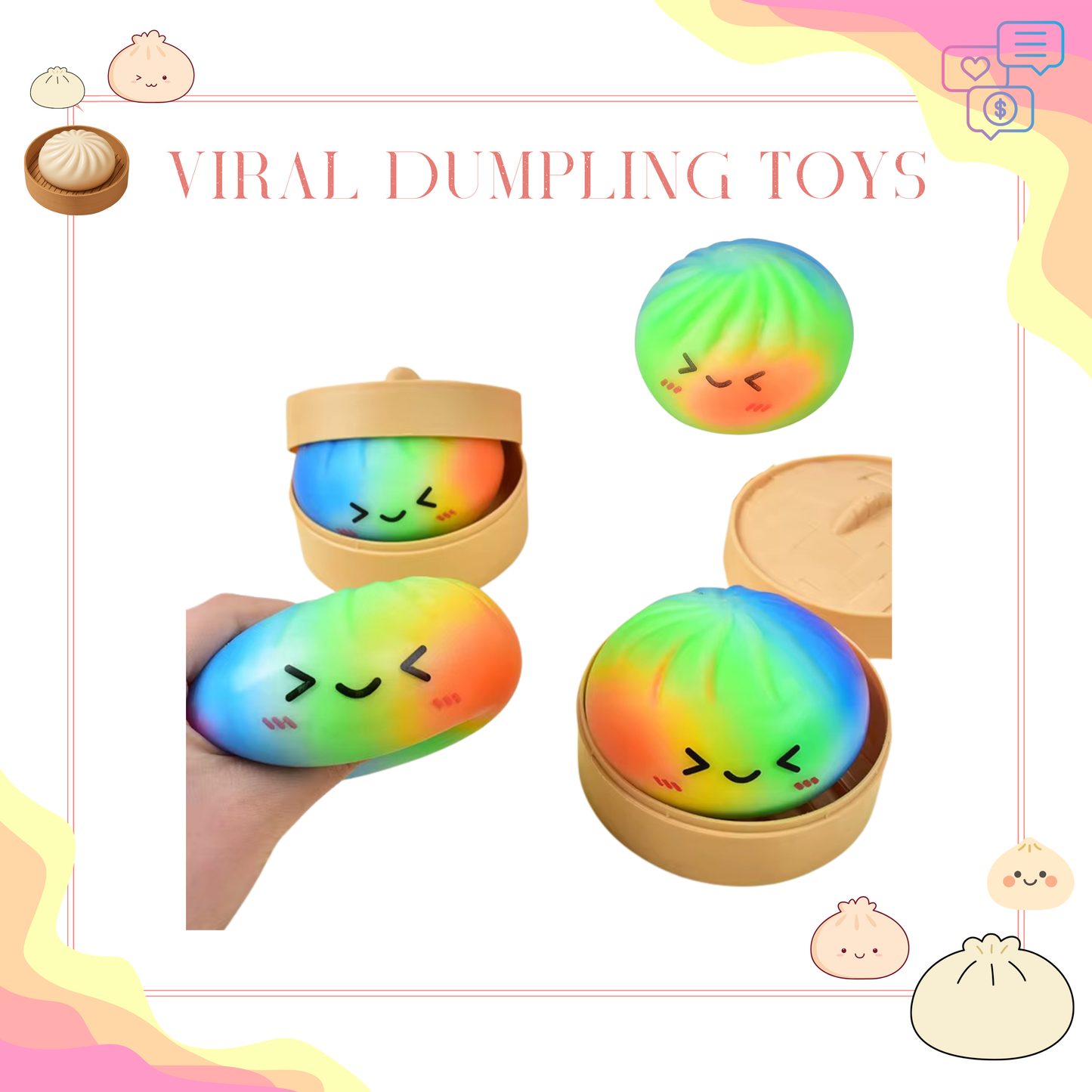 Squishy Toys - Viral Dumpling Rainbow