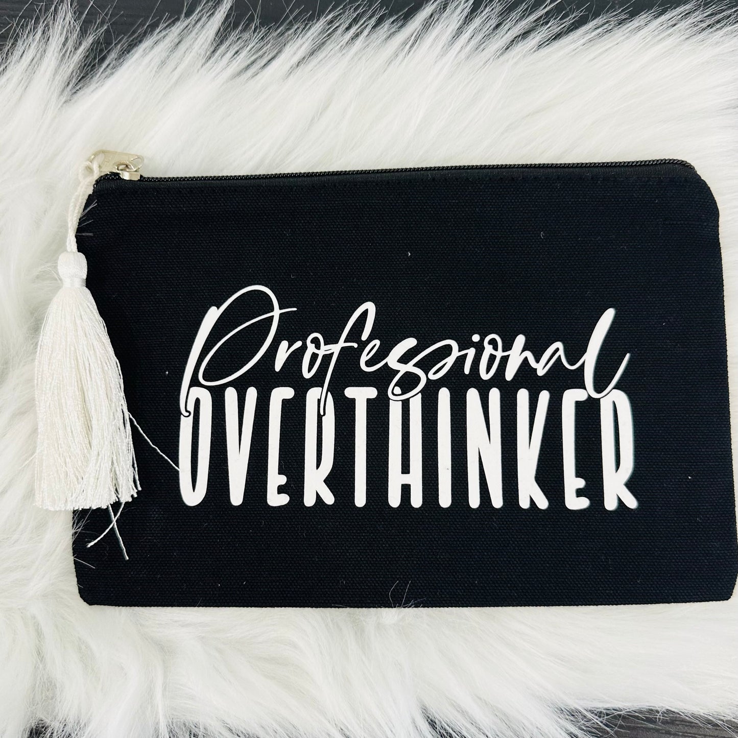 Handmade Black Cosmetic Canvas Clutch