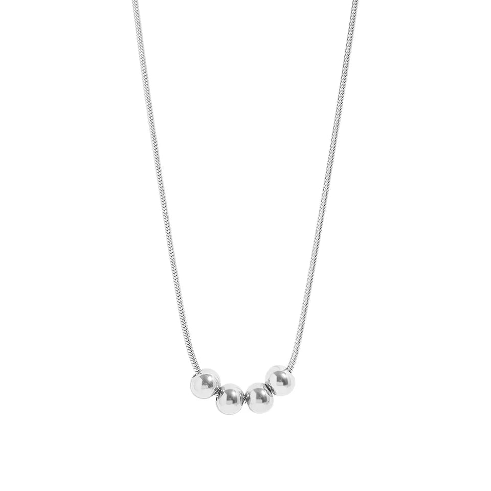 ADJUSTABLE BALL CHARM NECKLACE 18K PVD *WATERPROOF*