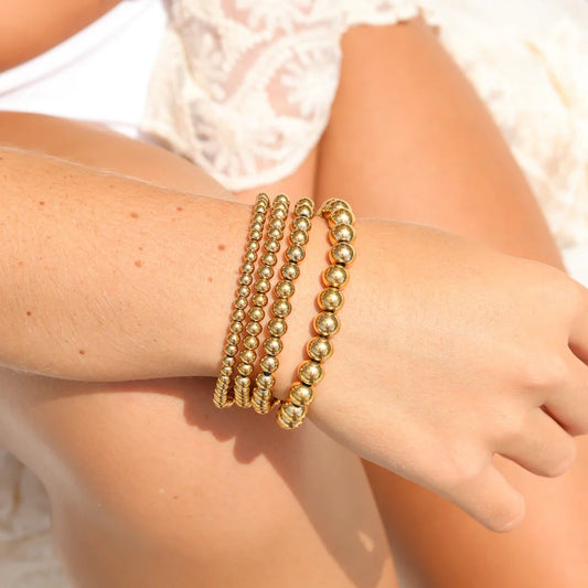 BEADED STRETCH BRACELETS 18K PVD *WATERPROOF*