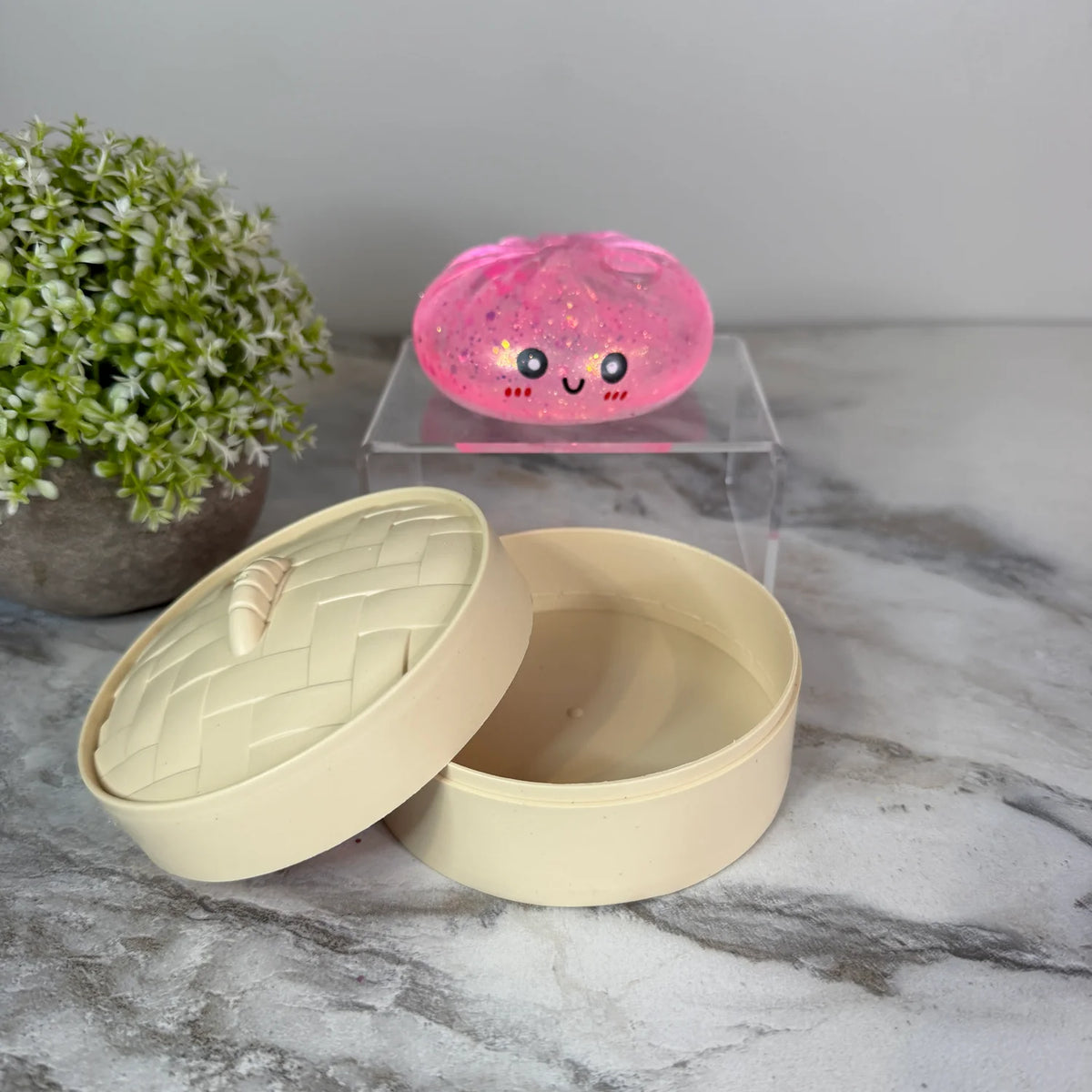 Squishy Toy - Viral Dumpling Pink Glitter