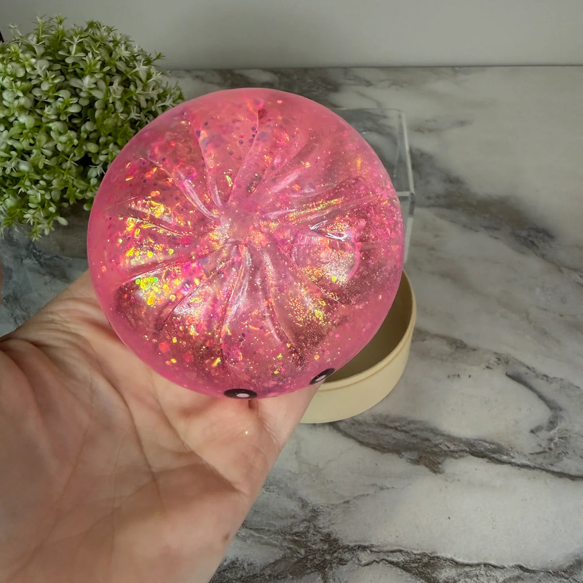 Squishy Toy - Viral Dumpling Pink Glitter