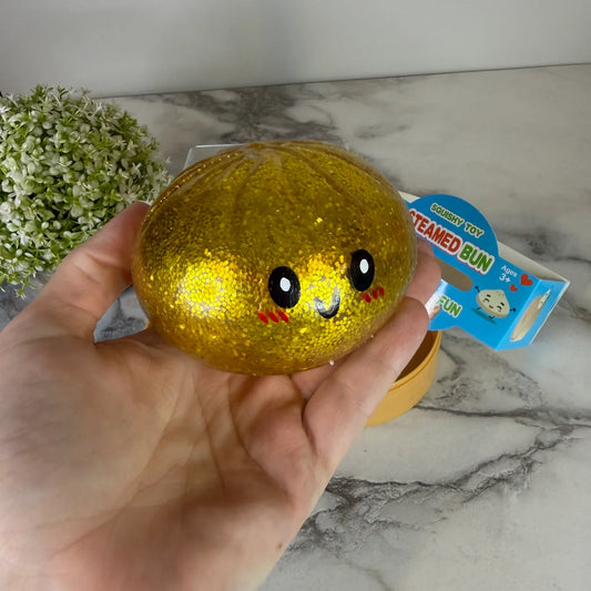 Squishy Toy - Viral Dumpling Gold Glitter - Water Beads