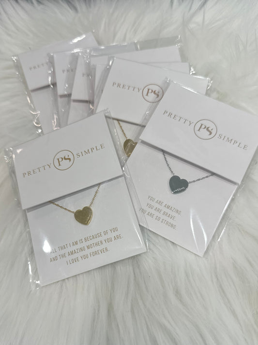 PRETTY SIMPLE SWEET HEART GIFT NECKLACES *WATERPROOF*